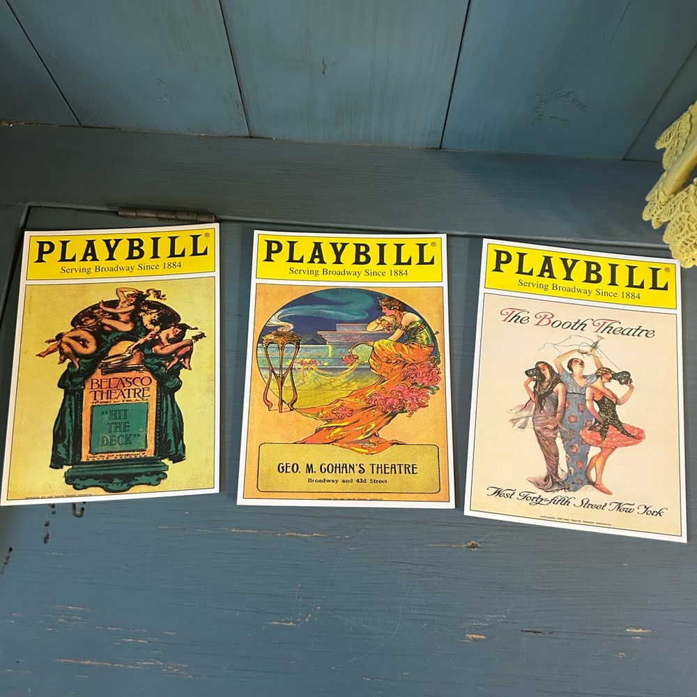 Vintage Playbill Blank Card Collection - set of 9 w/ envelopes